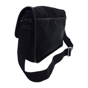 Prada Tessuto Nylon Saffiano Black Leather Messenger Bag Re Nylon